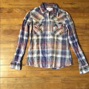 Pearl snap long sleeve shirt